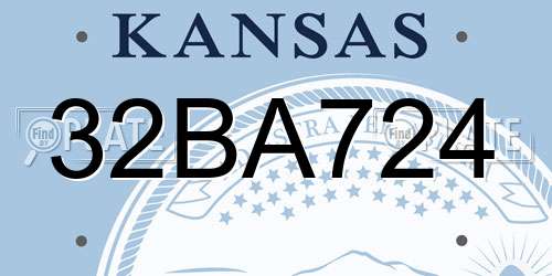 32BA724 Kansas License Plate