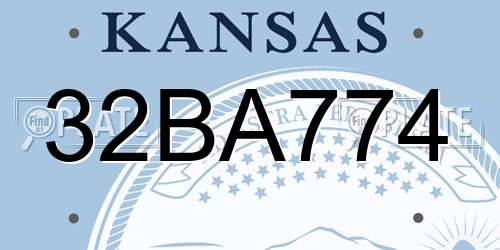 32BA774 Kansas License Plate