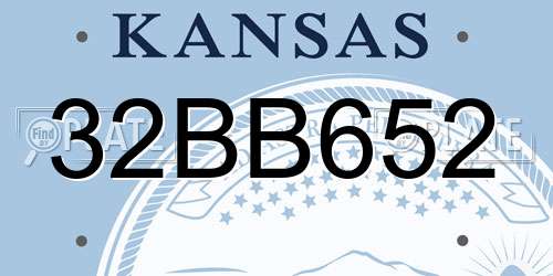 32BB652 Kansas License Plate