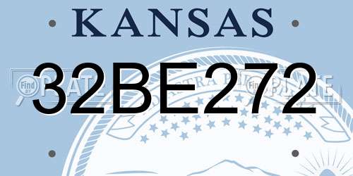 32BE272 Kansas License Plate