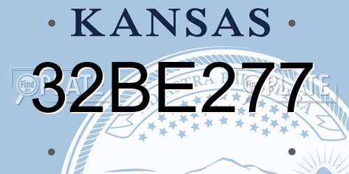 32BE277 Kansas License Plate