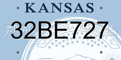 32BE727 Kansas License Plate