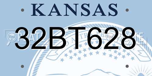 32BT628 Kansas License Plate