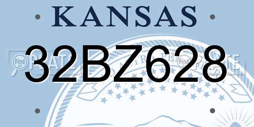 32BZ628 Kansas License Plate