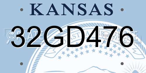 32GD476 Kansas License Plate