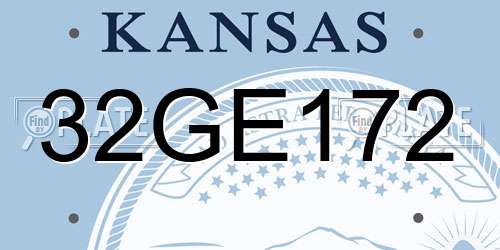 32GE172 Kansas License Plate