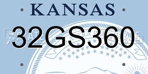 32GS360 Kansas License Plate