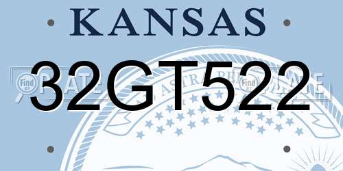 32GT522 Kansas License Plate