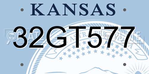 32GT577 Kansas License Plate
