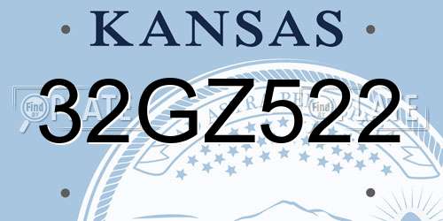 32GZ522 Kansas License Plate
