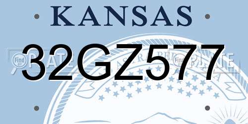 32GZ577 Kansas License Plate