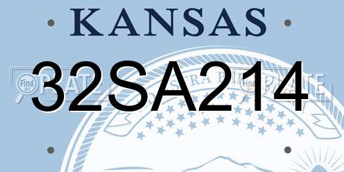 32SA214 Kansas License Plate