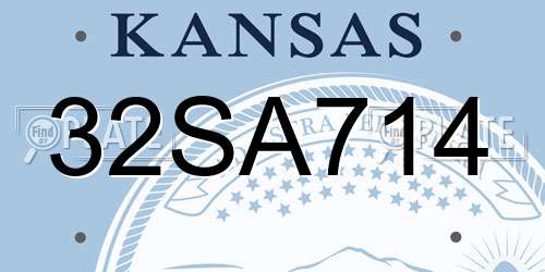 32SA714 Kansas License Plate