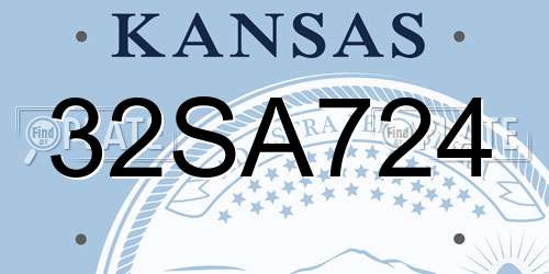 32SA724 Kansas License Plate