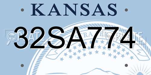 32SA774 Kansas License Plate