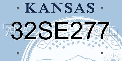 32SE277 Kansas License Plate