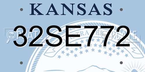32SE772 Kansas License Plate