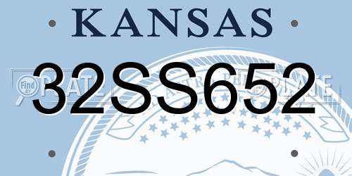 32SS652 Kansas License Plate