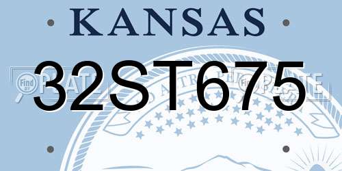 32ST675 Kansas License Plate