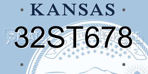 32ST678 Kansas License Plate