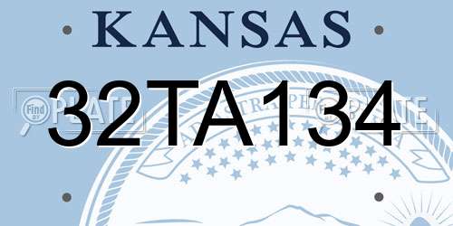 32TA134 Kansas License Plate