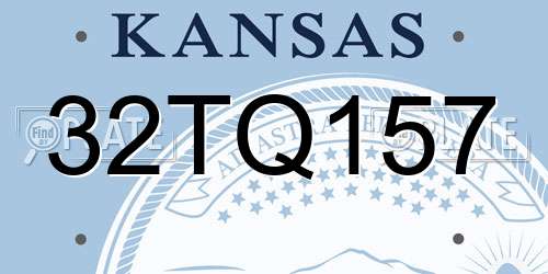 32TQ157 Kansas License Plate