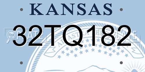 32TQ182 Kansas License Plate