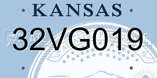32VG019 Kansas License Plate