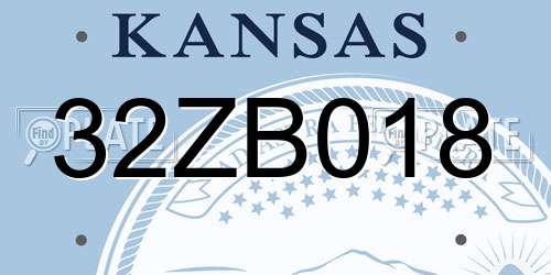 32ZB018 Kansas License Plate