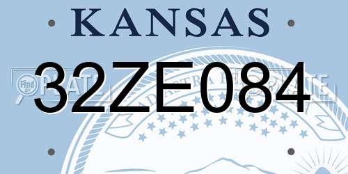 32ZE084 Kansas License Plate