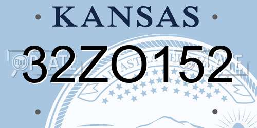 32ZO152 Kansas License Plate