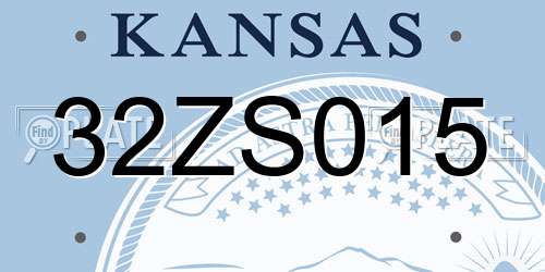 32ZS015 Kansas License Plate