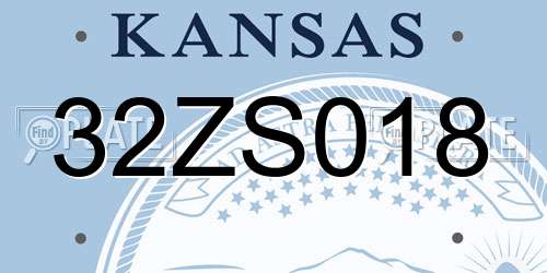 32ZS018 Kansas License Plate