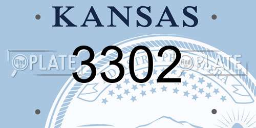 3302 Kansas License Plate