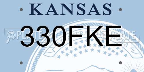 330FKE Kansas License Plate