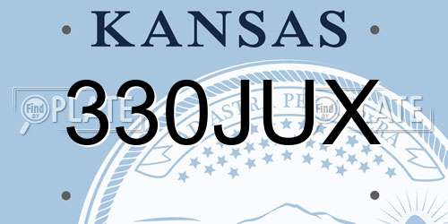 330JUX Kansas License Plate
