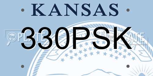 330PSK Kansas License Plate