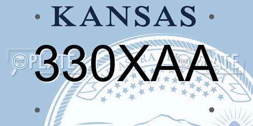 330XAA Kansas License Plate
