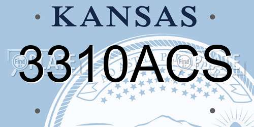 3310ACS Kansas License Plate