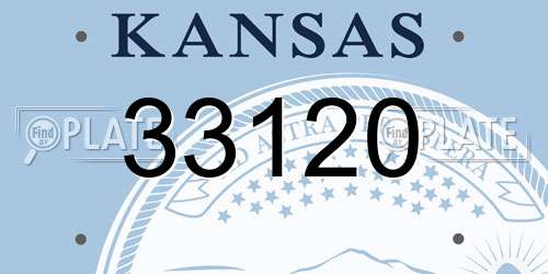 33120 Kansas License Plate