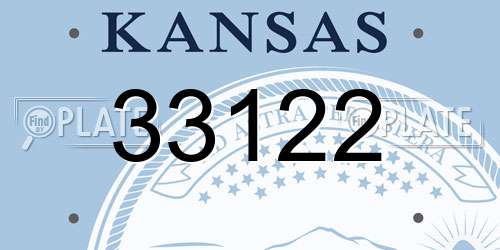 33122 Kansas License Plate