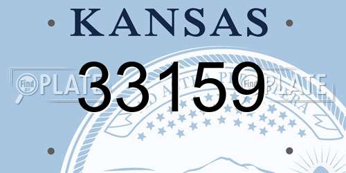 33159 Kansas License Plate
