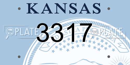 3317 Kansas License Plate