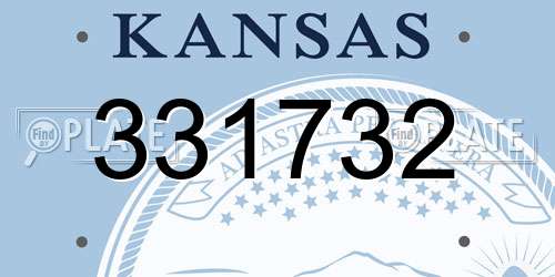 331732 Kansas License Plate