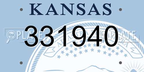 331940 Kansas License Plate