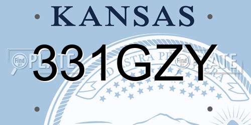331GZY Kansas License Plate