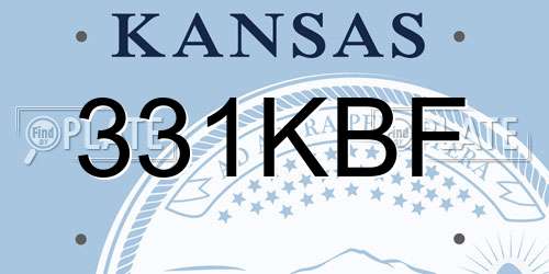 331KBF Kansas License Plate