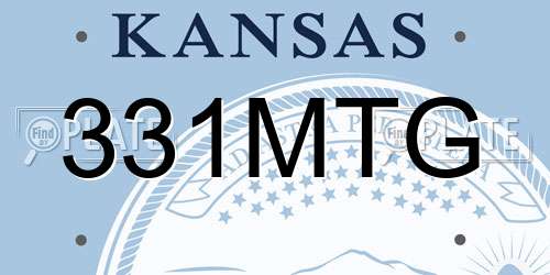 331MTG Kansas License Plate