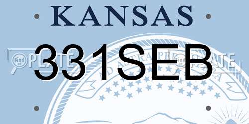 331SEB Kansas License Plate