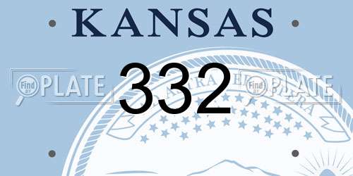 332 Kansas License Plate